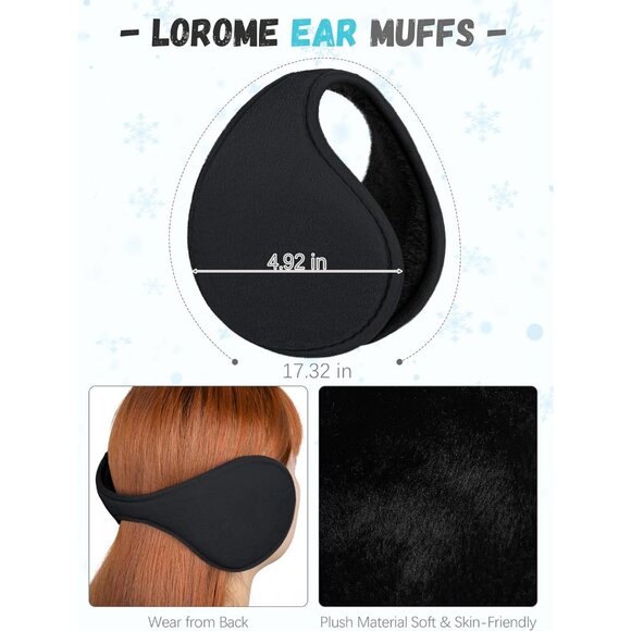 Women Black Gray Mix  Knit Beanie Hat, Gloves, Scarf & Ear Warmer Set - Winter - Picture 5 of 6